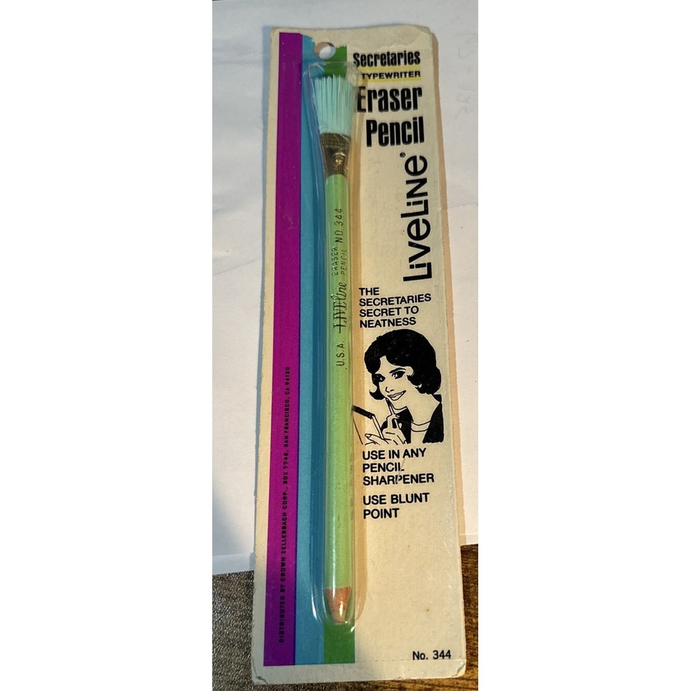 Vintage Secretaries Pedigree Typewriter Eraser Pencil Green New old stock Retro